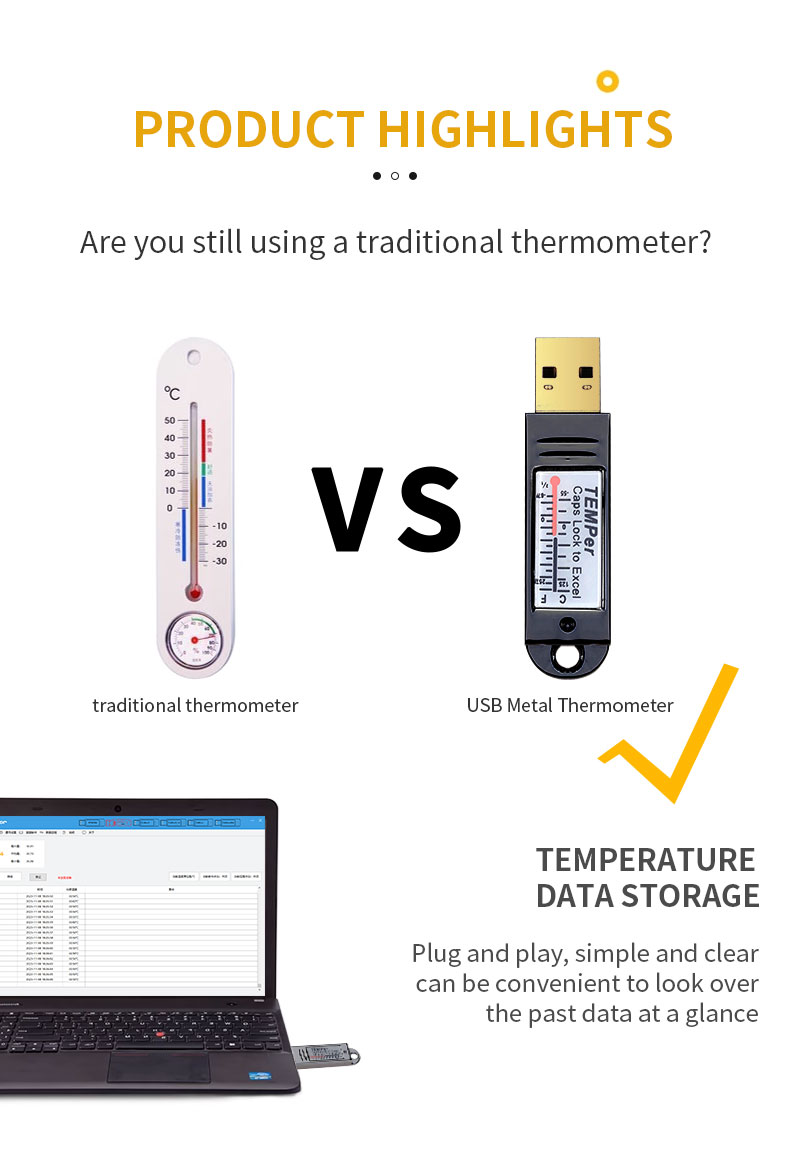 PCsensor Temperature Logger TEMPer with Gold USB probe – PCsensor ...