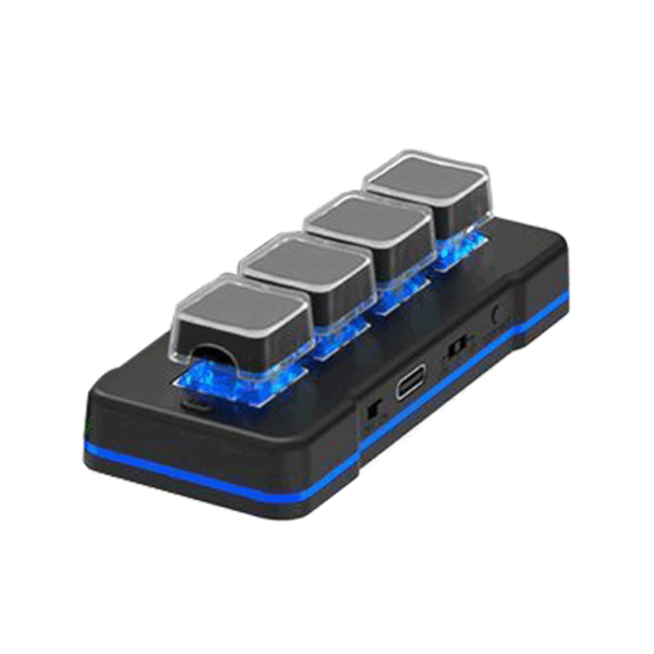 USB、2.4G、 Bluetooth four key mini keyboard custom shortcut keys, macro programming, one key password start, copy and paste, game key value setting tool